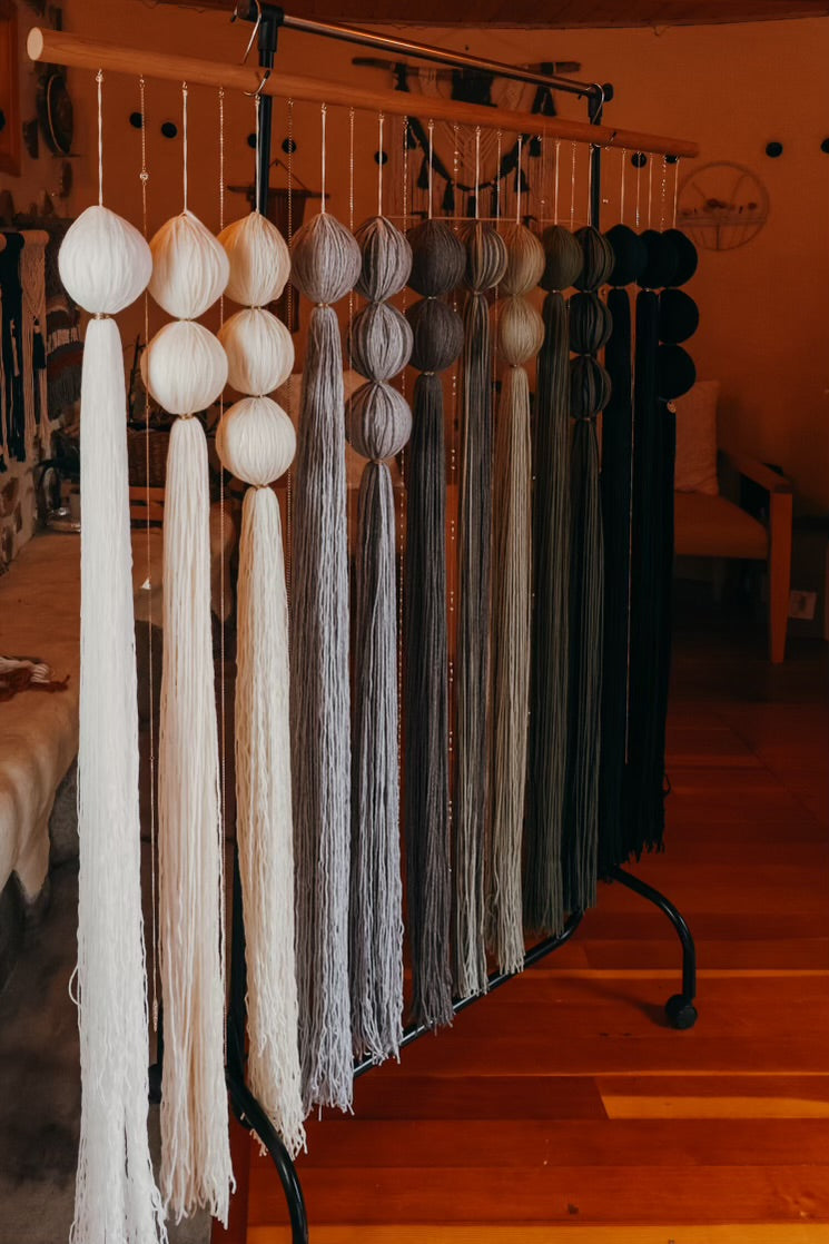 “Bubbles of Peace” large yarn wall hanging