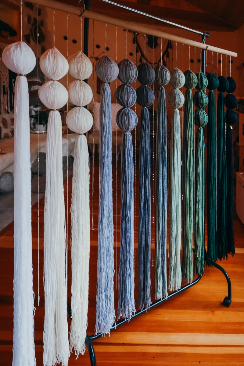 “Bubbles of Peace” large yarn wall hanging