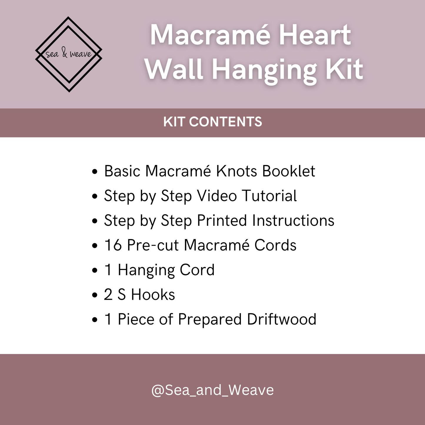 Macramé Kit - Heart Wall Hanging