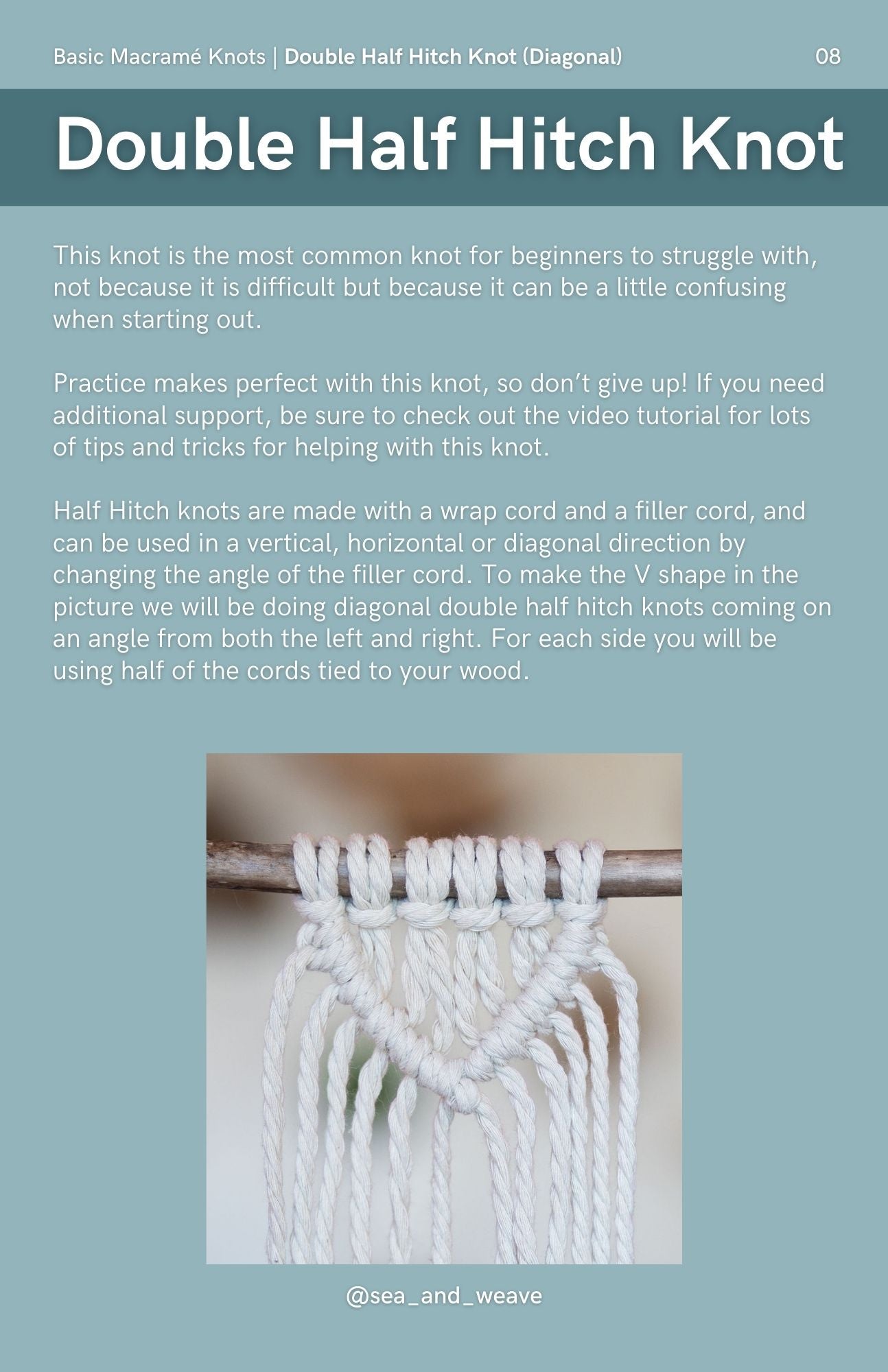 Basic Macramé Knots Booklet (Softcover Book)