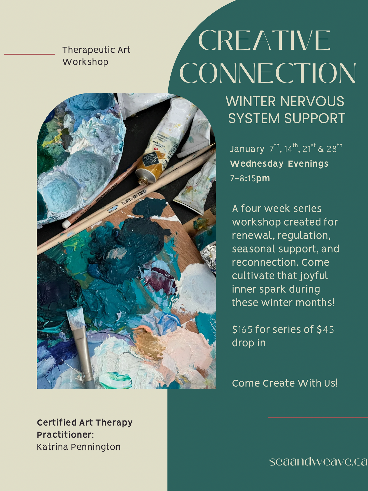“Creative Connection”- 4 weeks Wednesday Evenings January