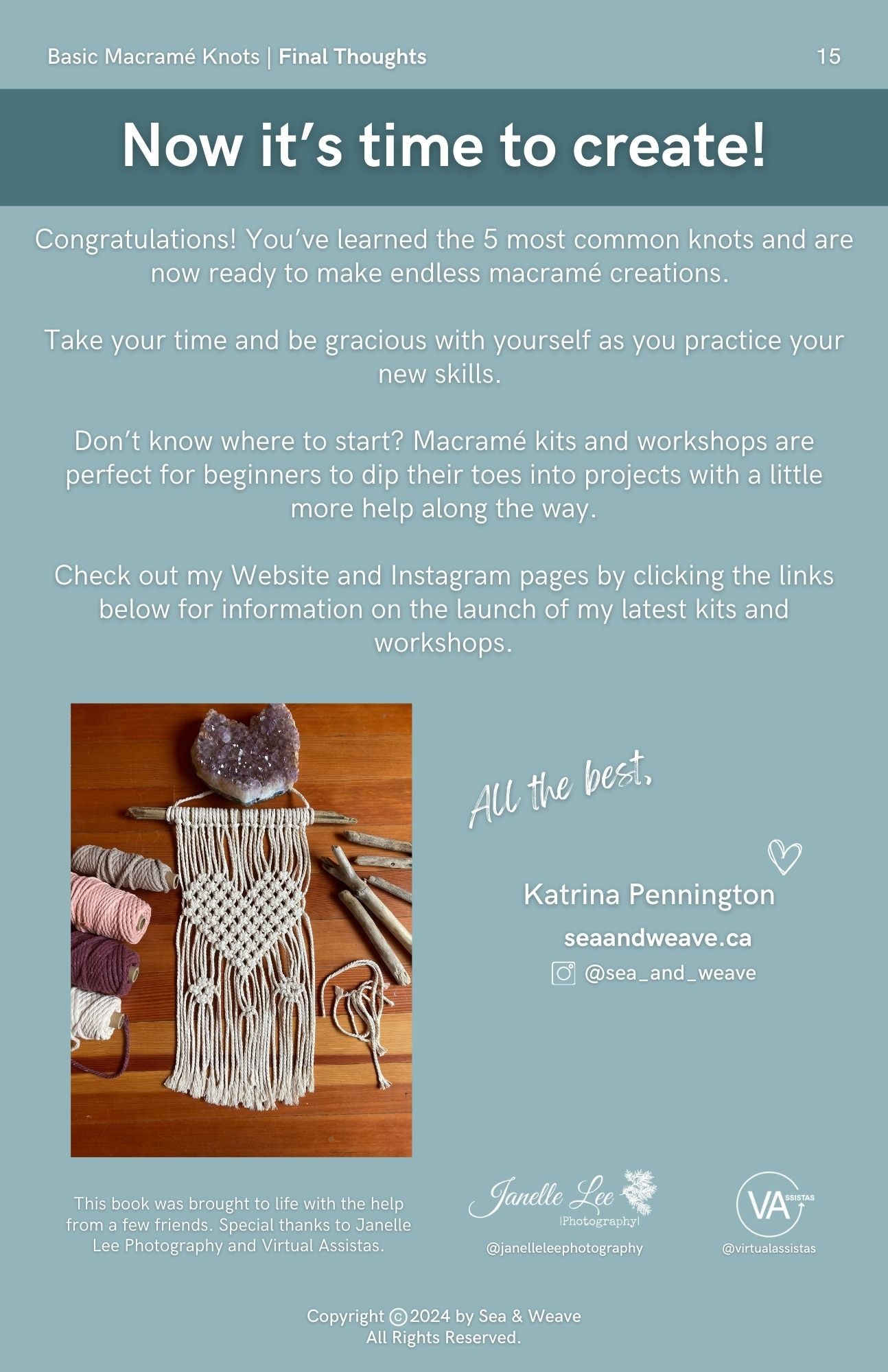 Basic Macramé Knots Booklet (Softcover Book)