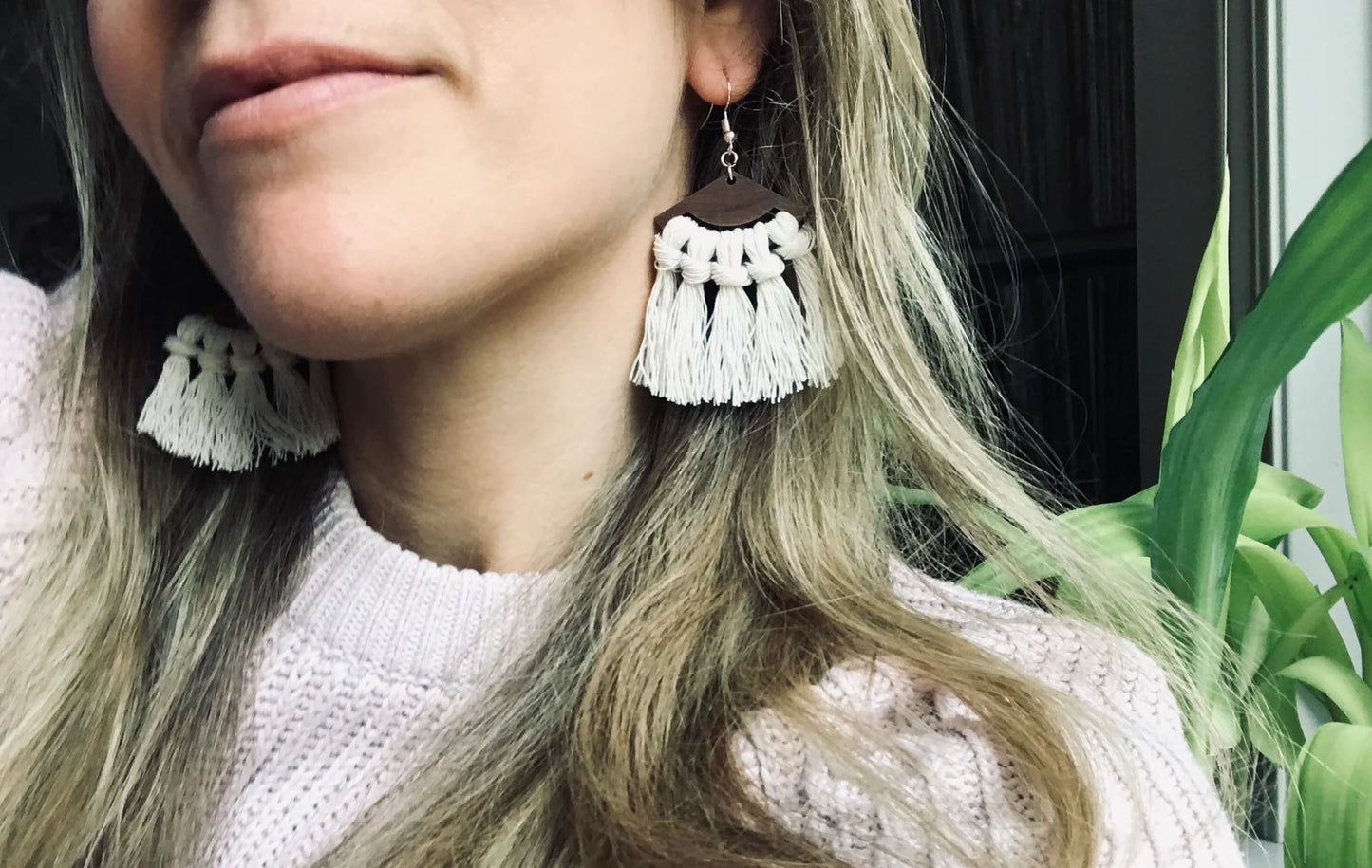 Fan Macramé Earrings