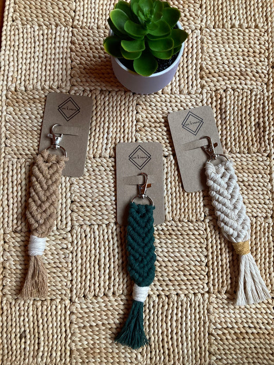 Tight Rows Macramé Keychain